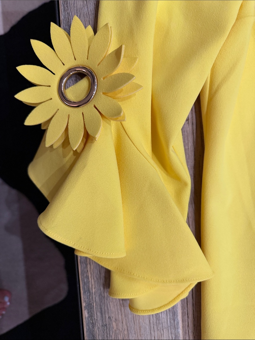 Joseph Ribkoff Sunny Yellow sunflower Bell Sleeve Top -